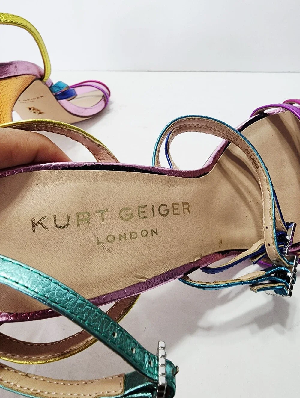 Kurt Geiger vibrant metallic stiletto