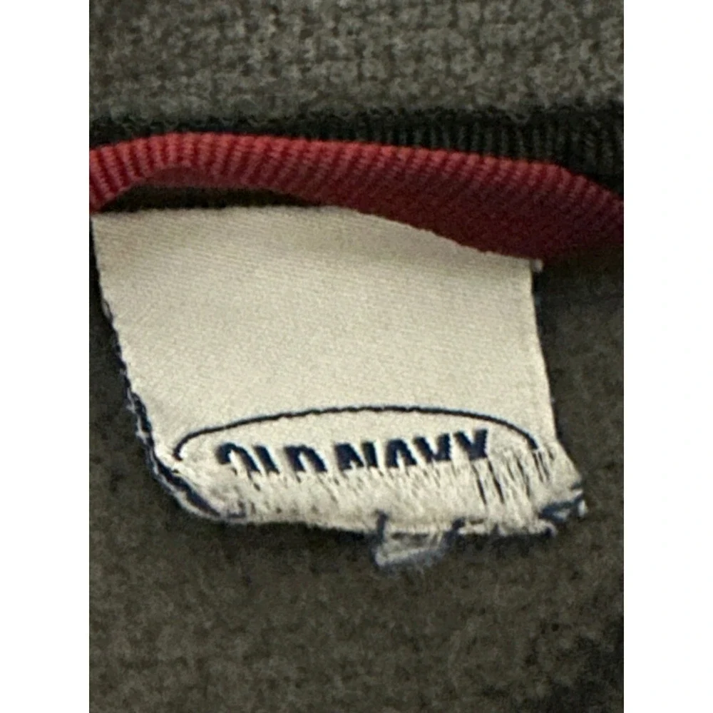 Old Navy Mens 2XL Pullover 1/4 Zip Fleece Gray Black Dog Logo 5187