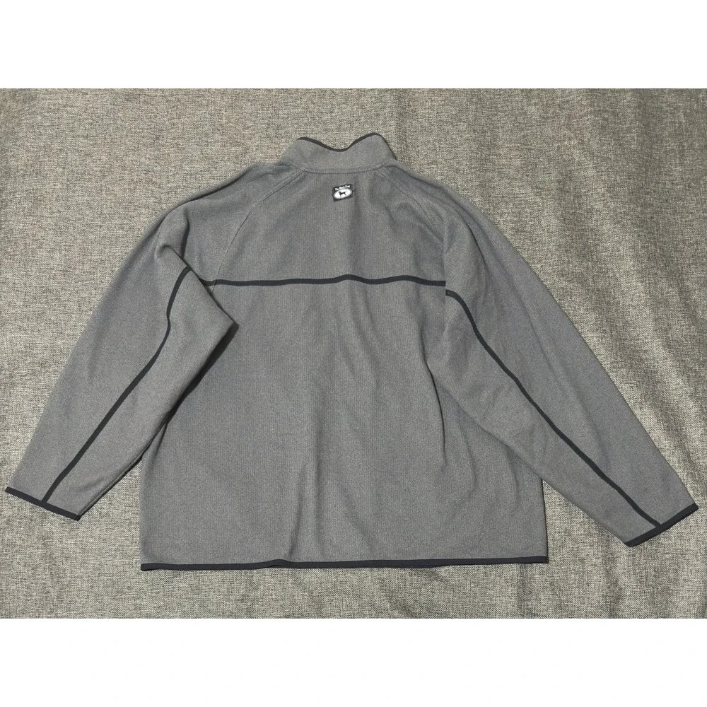 Old Navy Mens 2XL Pullover 1/4 Zip Fleece Gray Black Dog Logo 5187