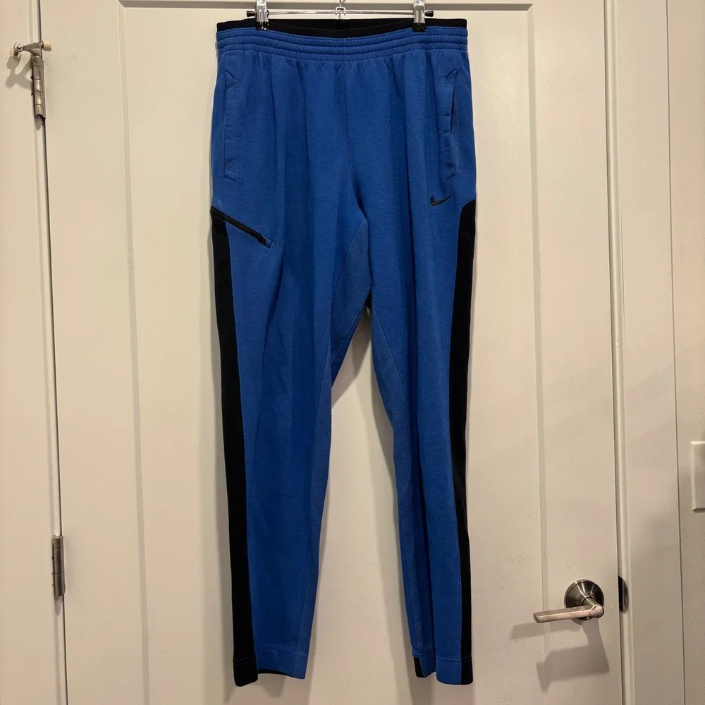 Nike LeBron James Therma-FIT Basketball Sweatpants Blue Black Mens Large