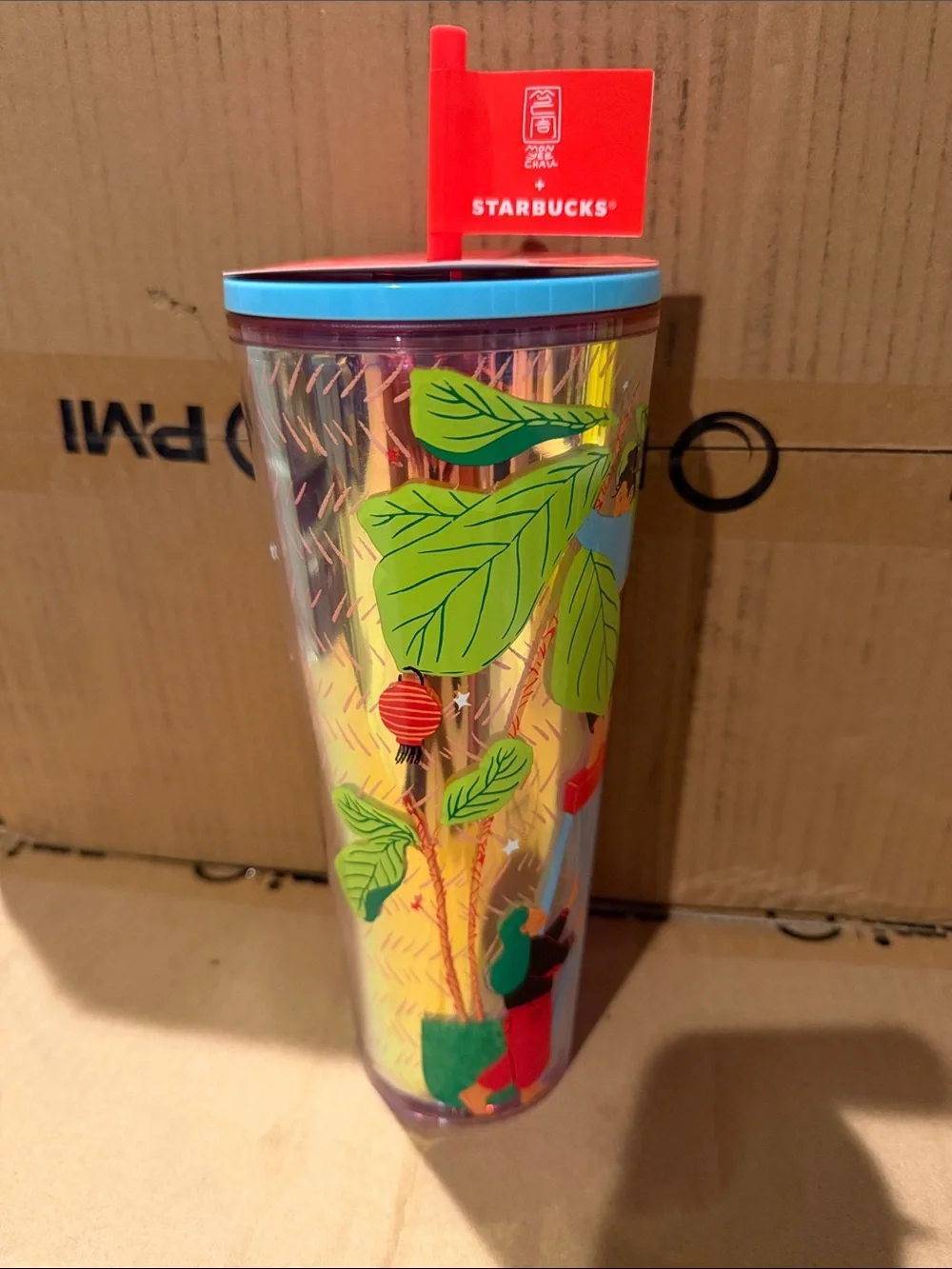 Starbucks Iridescent Tumbler with Light Blue Lid