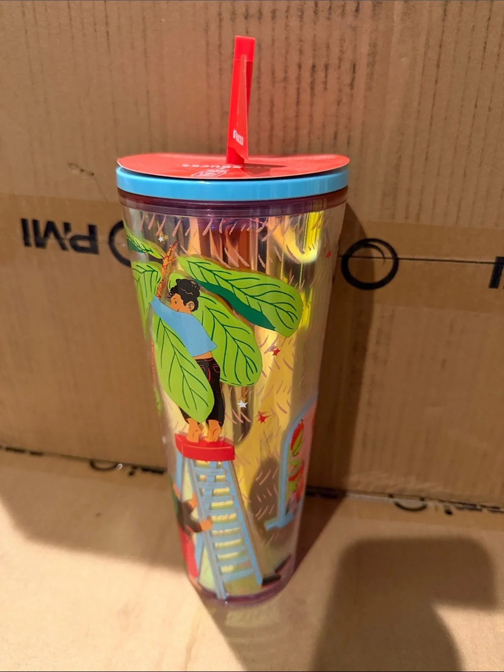 Starbucks Iridescent Tumbler with Light Blue Lid
