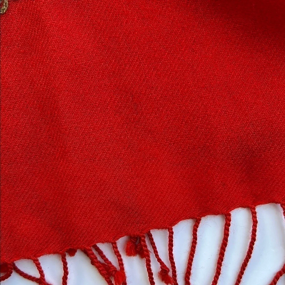 Embroidered Floral Wool Scarf