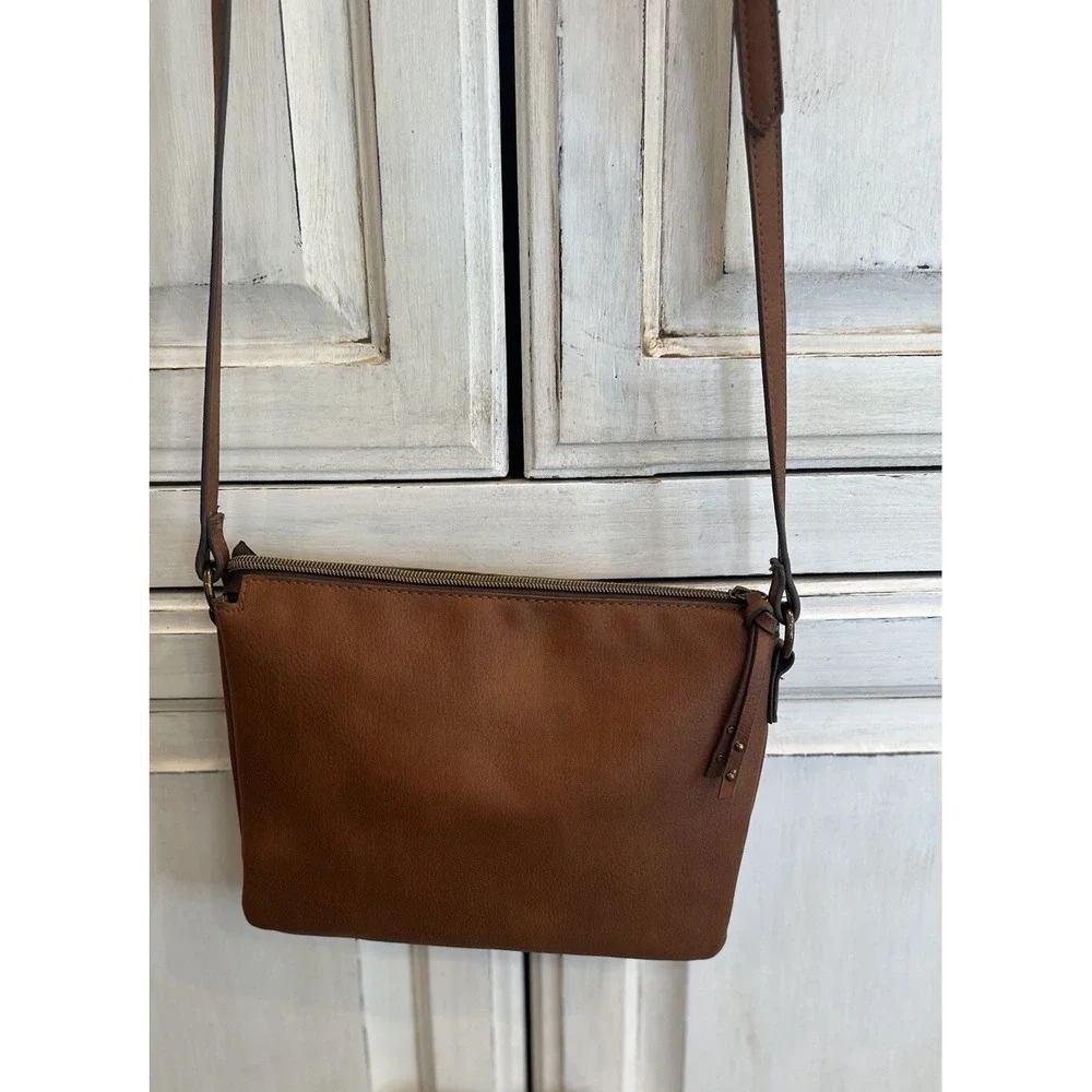 A.n.a Faux Leather Cross Body Purse Brown Small