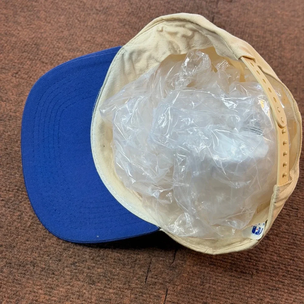 Vintage Sportsman Country Air STOL Airplane Trucker Hat Cream Blue Snapback Cap