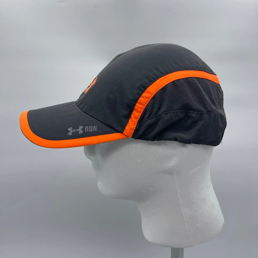 Under Armour 208824 Mens OSFA Gray Orange Running Hat HeatGear Performance Cap