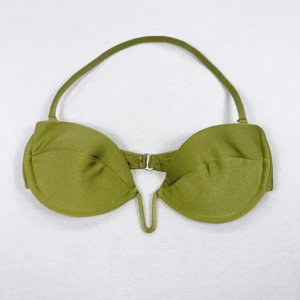 Adriana Degreas Women's Seashell Solid Strapless Bikini Set Medium Pistachio