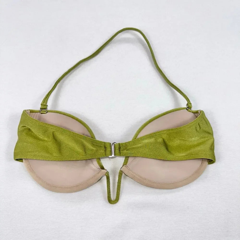 Adriana Degreas Women's Seashell Solid Strapless Bikini Set Medium Pistachio