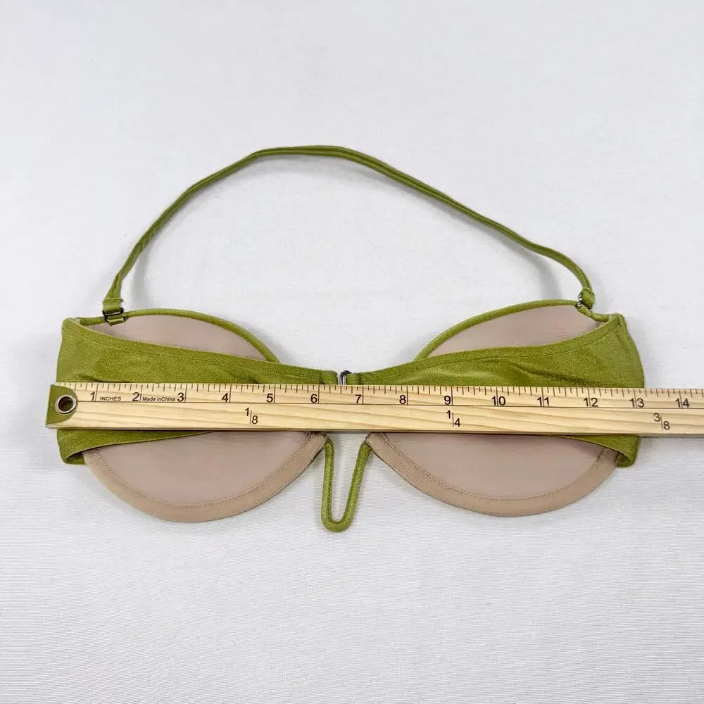 Adriana Degreas Women's Seashell Solid Strapless Bikini Set Medium Pistachio