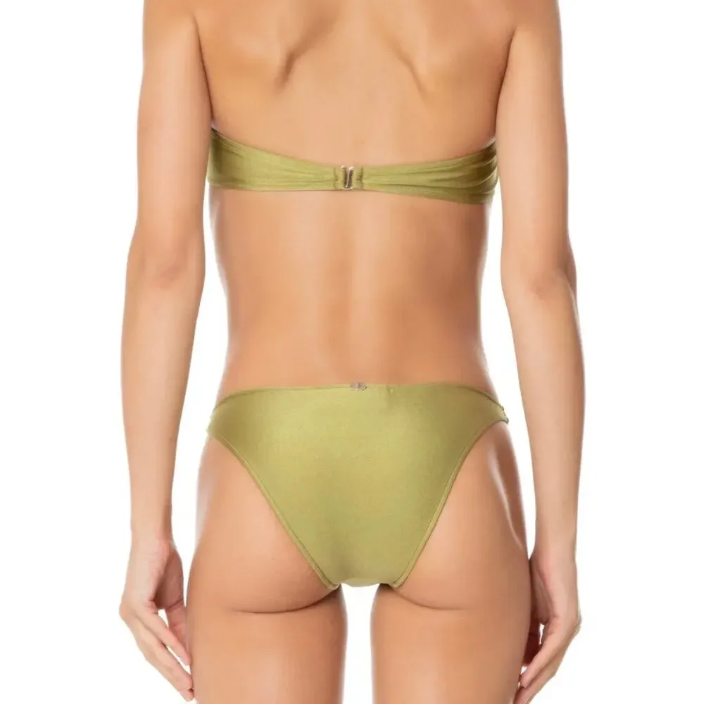 Adriana Degreas Women's Seashell Solid Strapless Bikini Set Medium Pistachio