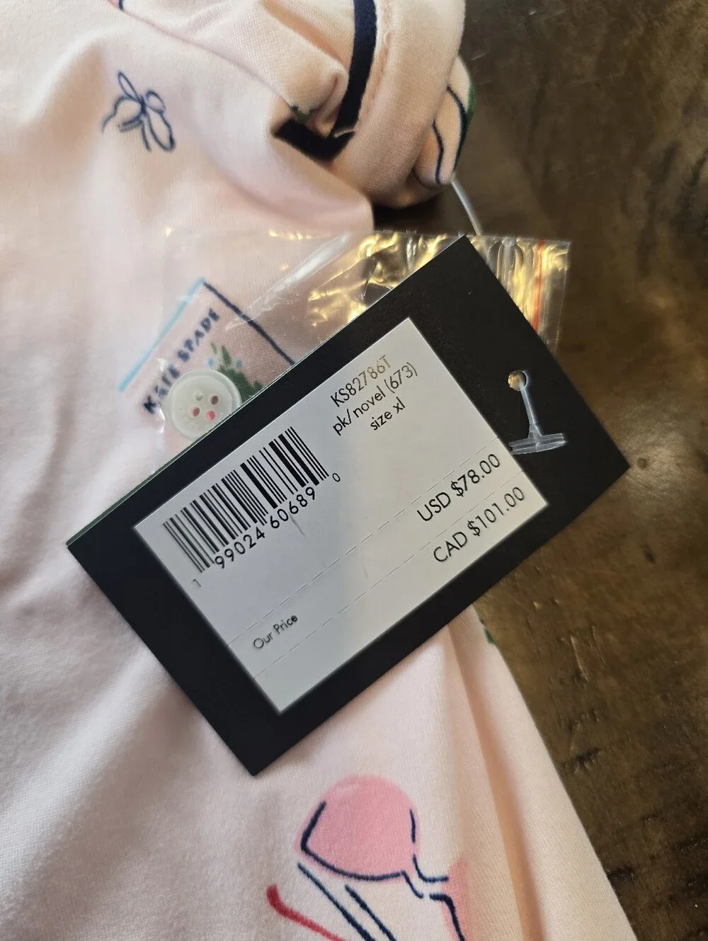 Kate Spade New York Light Pink Two Piece Pajama Set XL