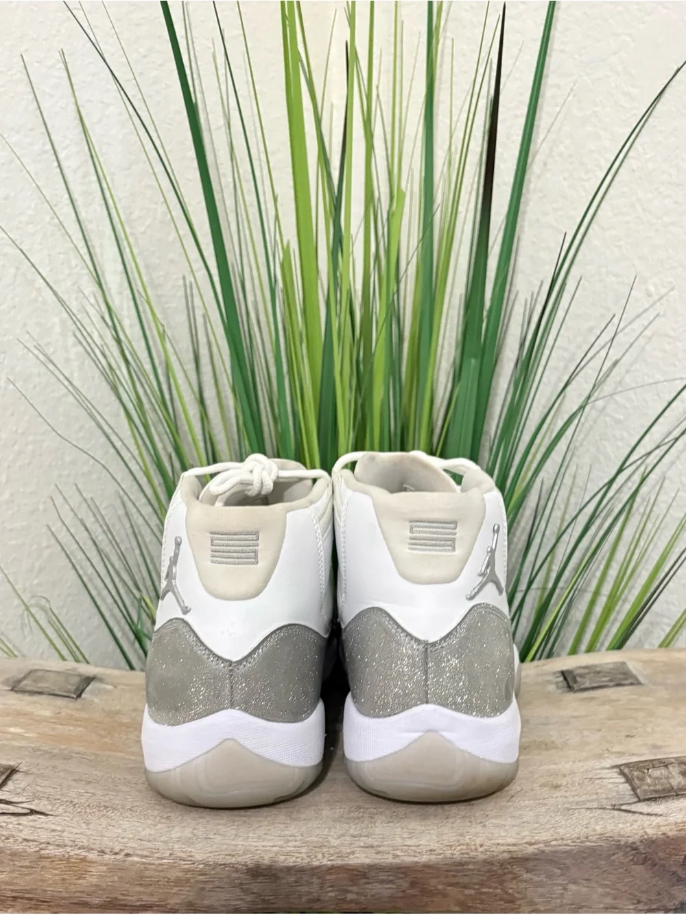 Jordan 11 White Metallic Basketball Sneakers