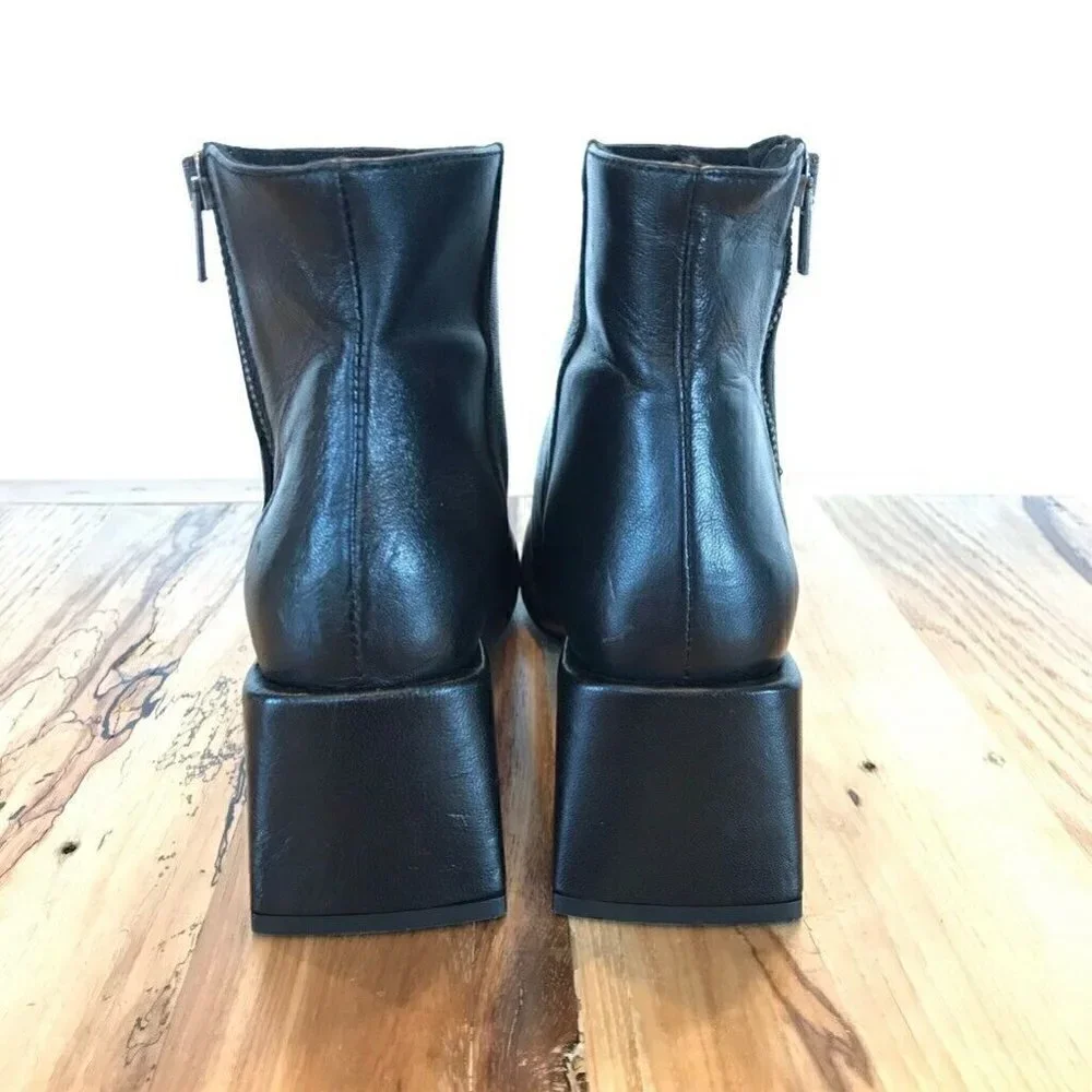 Rebels Ankle Boots Booties Black Block Heel 6.5