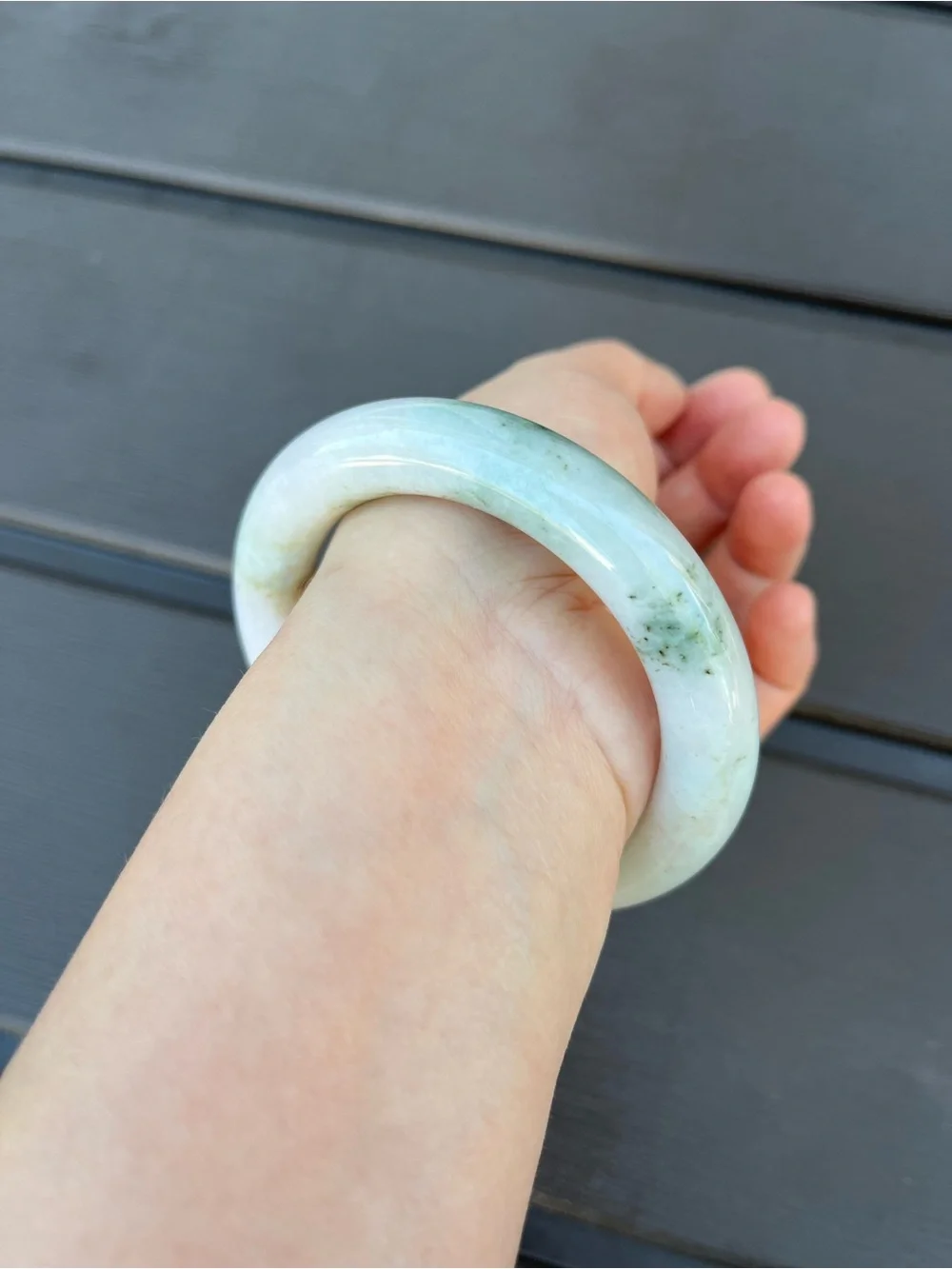 BW110-RP 56.5mm Certified Untreated Grade A Burmese Jadeite Bangle Jade Bracelet