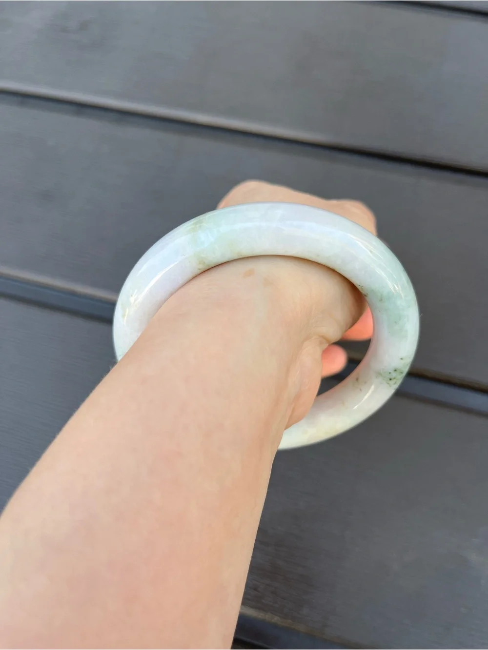BW110-RP 56.5mm Certified Untreated Grade A Burmese Jadeite Bangle Jade Bracelet