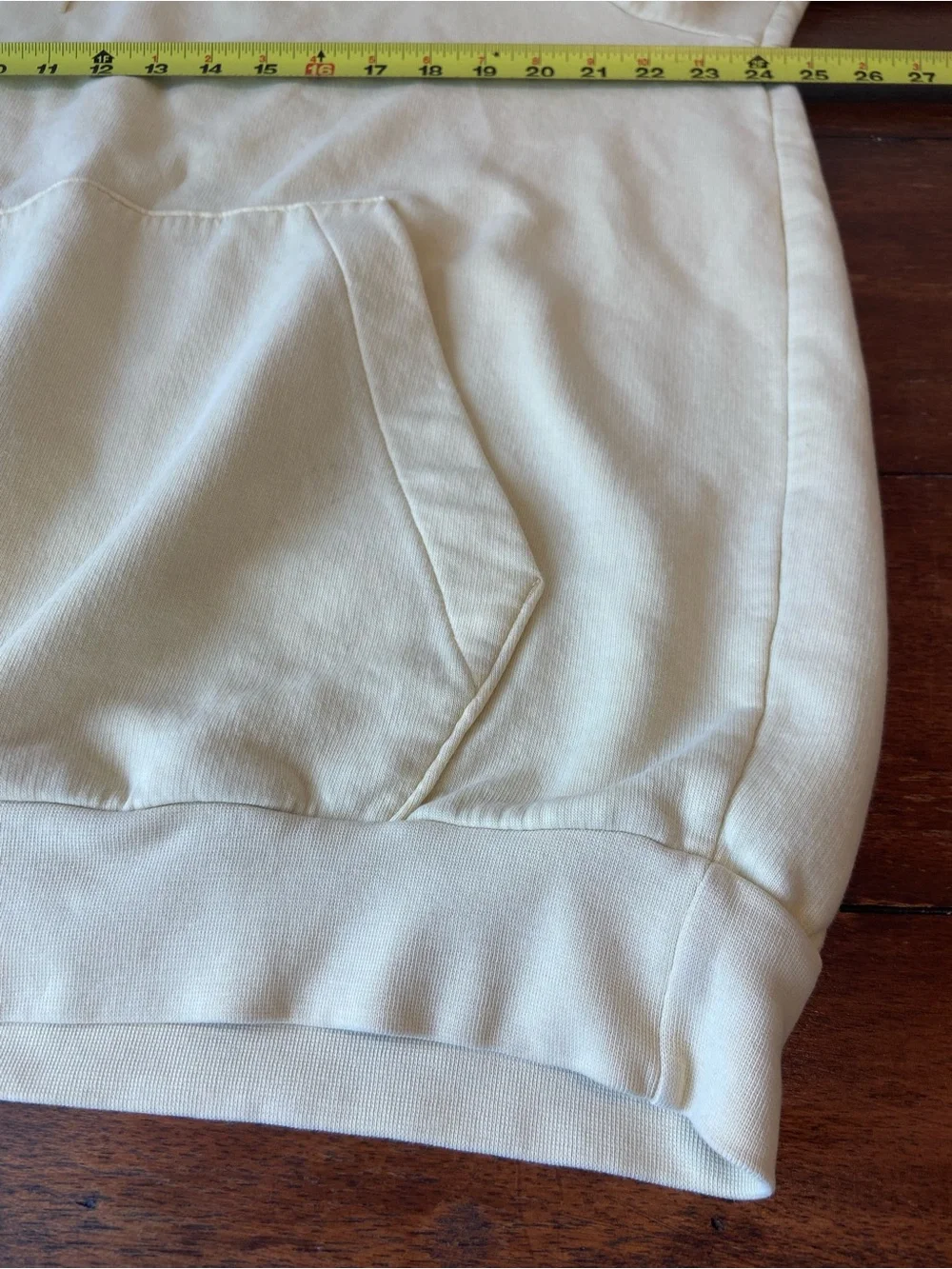 Mens XL Adidas Cream Yellow Hoodie Drawstring Pockets Fall Outdoor