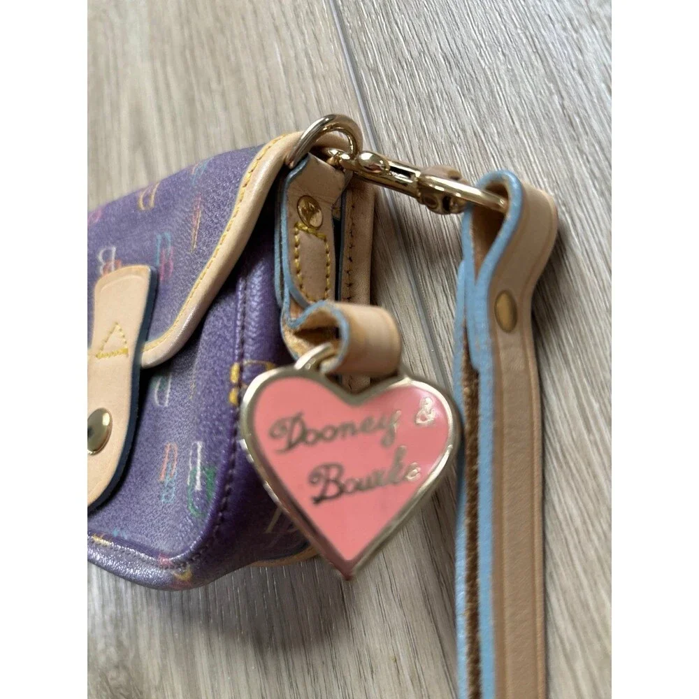Vintage Dooney and Bourke Wristlet 90s Y2K Retro Boho Lilac colorway hangtag