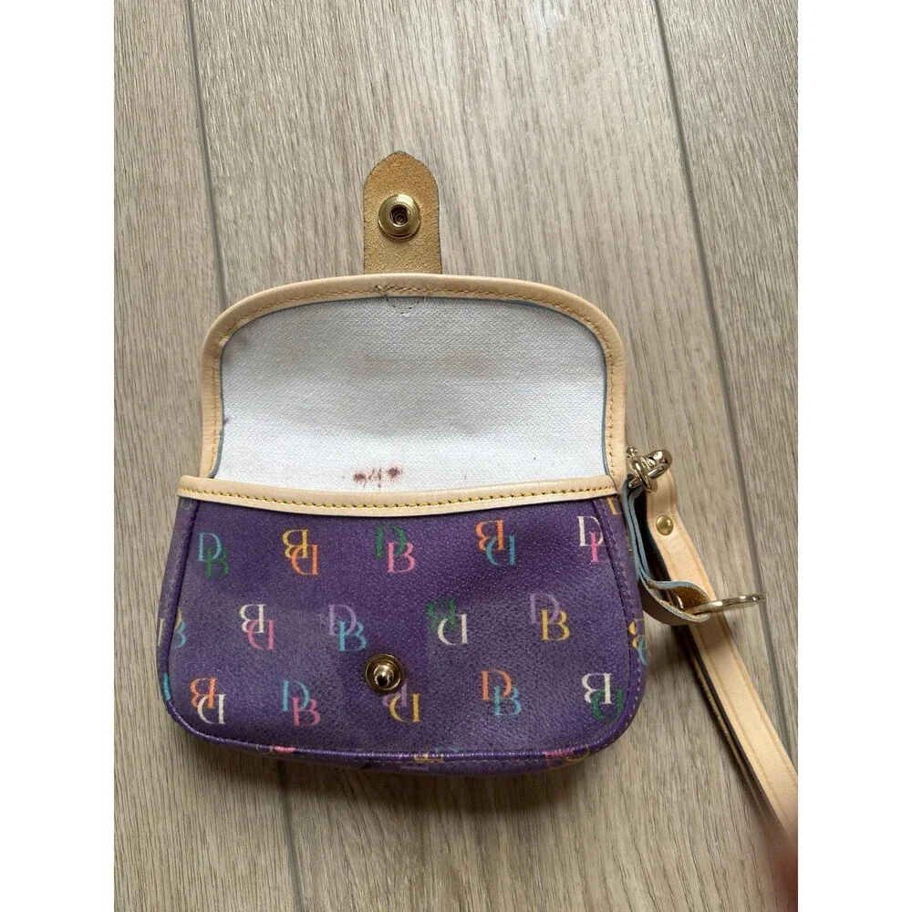 Vintage Dooney and Bourke Wristlet 90s Y2K Retro Boho Lilac colorway hangtag