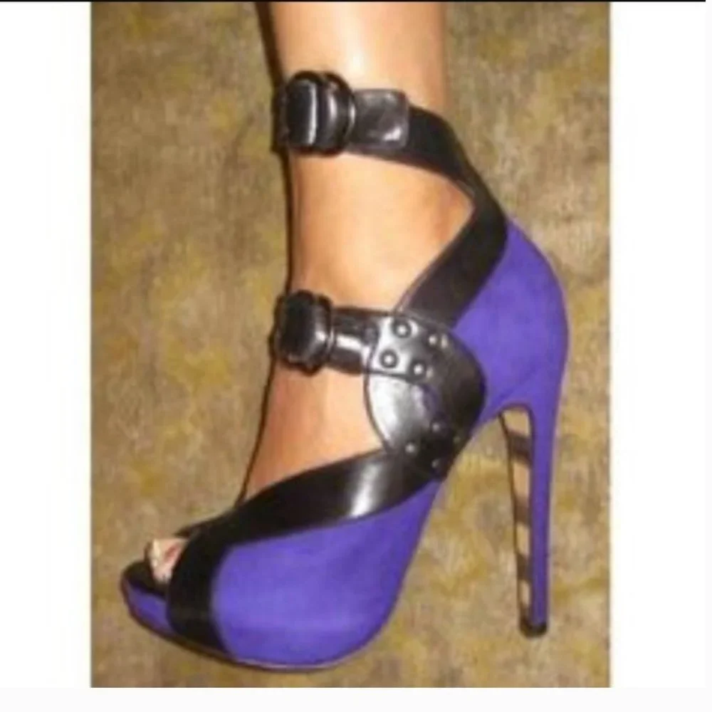 Georgina Goodman Nelson 2 Suede Purple/Black Heels