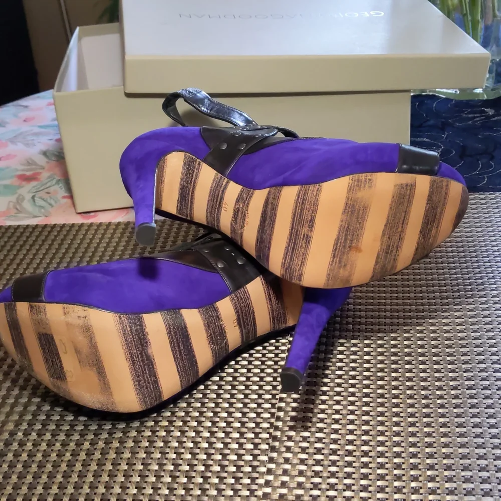 Georgina Goodman Nelson 2 Suede Purple/Black Heels