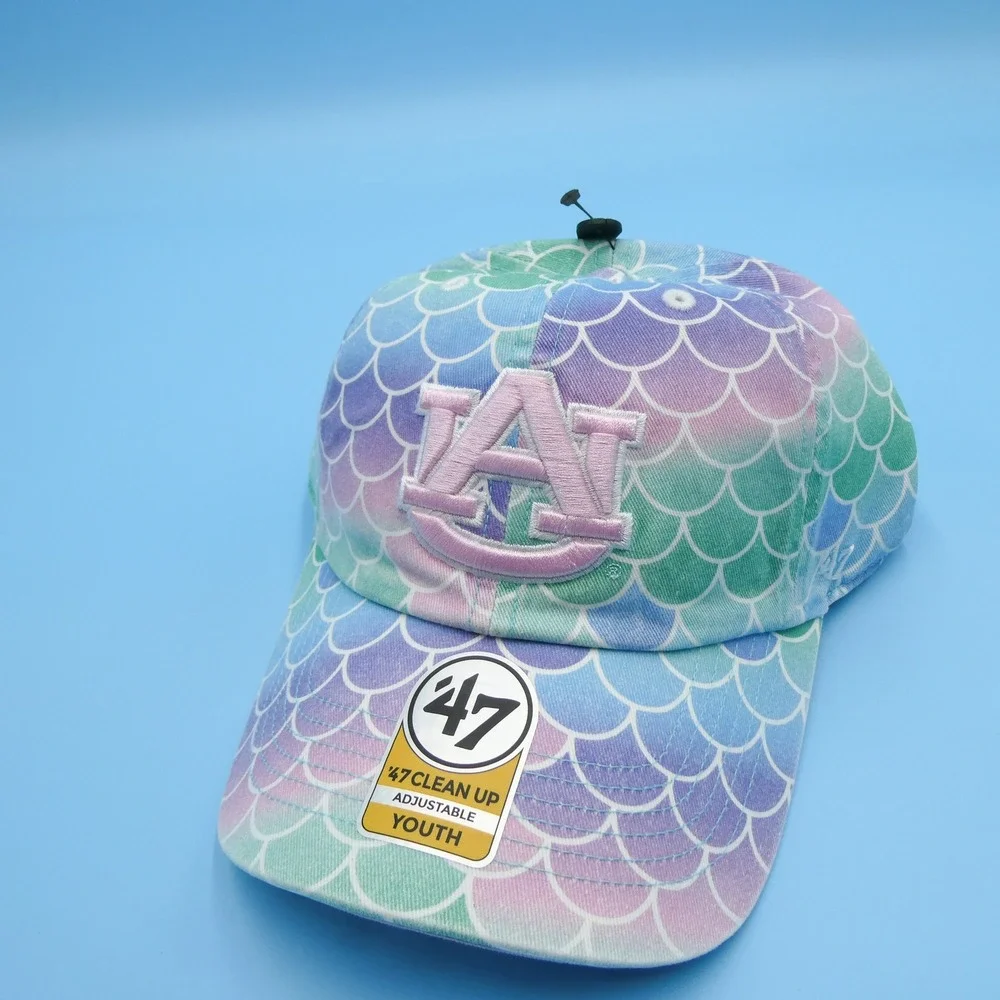 '47 Auburn Tigers Hat Youth One Size Clean Up Mermaid‎ Scales Pastel Purple Pink