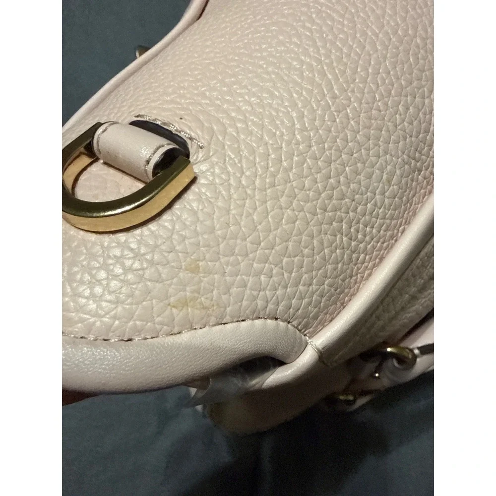 Michael Kors Pebbled Leather Satchel Bag Blush Pink Gold Tone Hardware Handbag