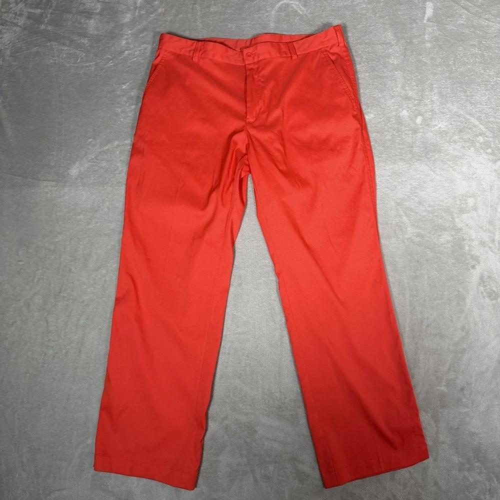 Nike Golf Dri-FIT Mens Red Flat Front Stretch Performance Pants 36x30