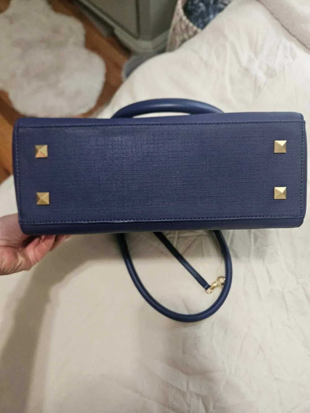 Dagne Dover Blue Structured Satchel / Work Bag