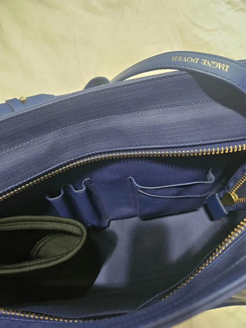 Dagne Dover Blue Structured Satchel / Work Bag