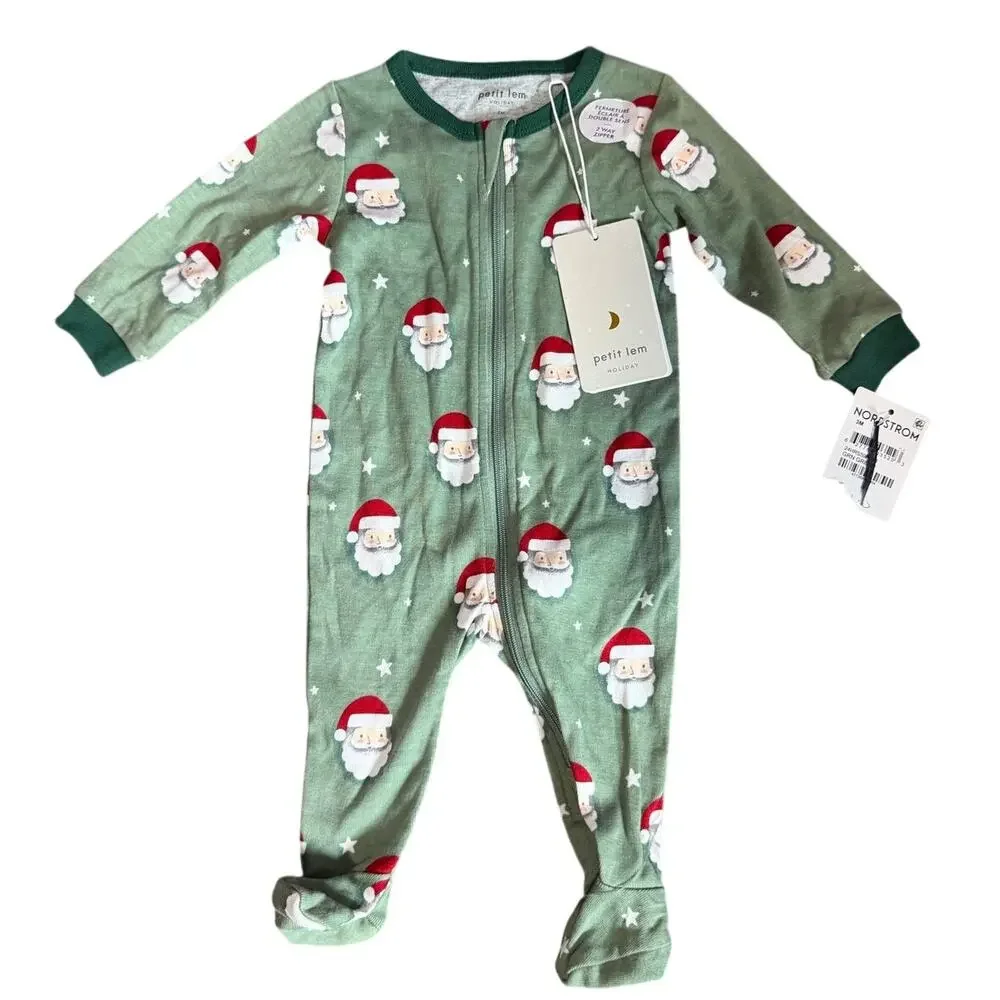 Petit Lem Holiday Santa Footie One Piece Size 3 Months