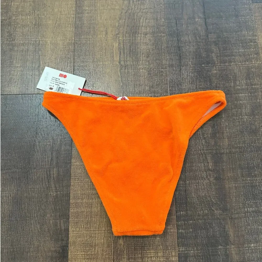 NWT Solid & Striped Terry Tati Bikini Bottom in Tangerine Size Small