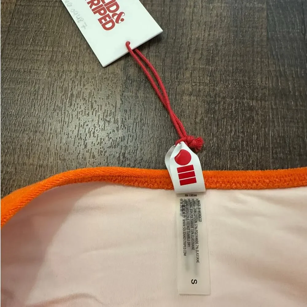 NWT Solid & Striped Terry Tati Bikini Bottom in Tangerine Size Small
