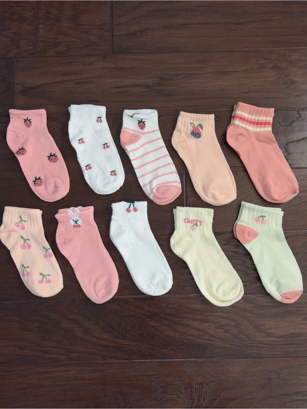 NWOT Mixed Ankle Socks Women's Medium - 10 Pack Pink & Pastel