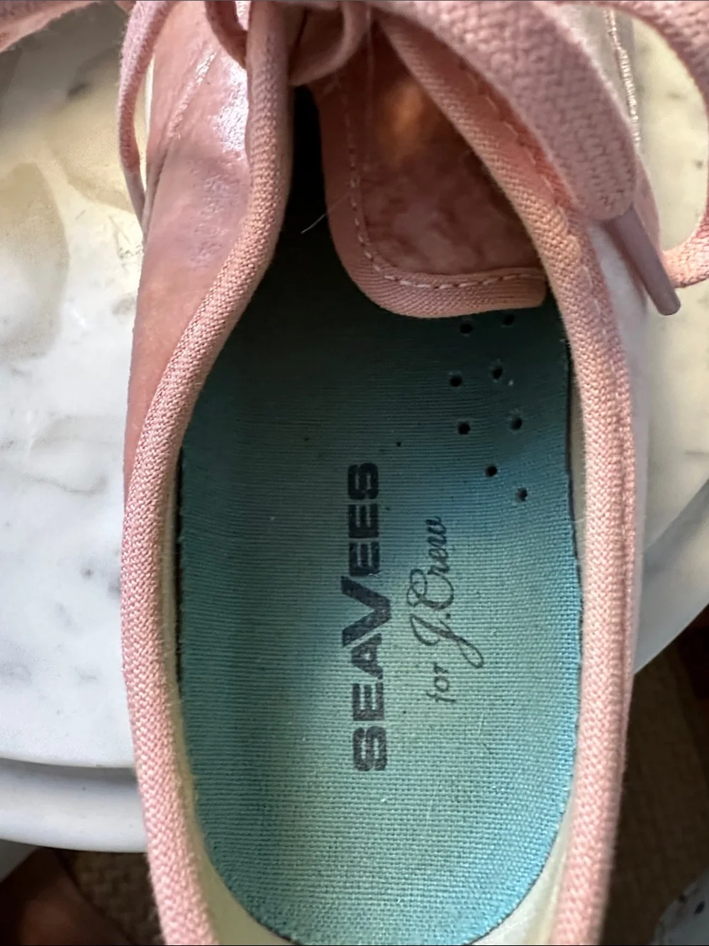 SeaVees for J. Crew Blush Velvet Low-Top Sneakers sz 7.5