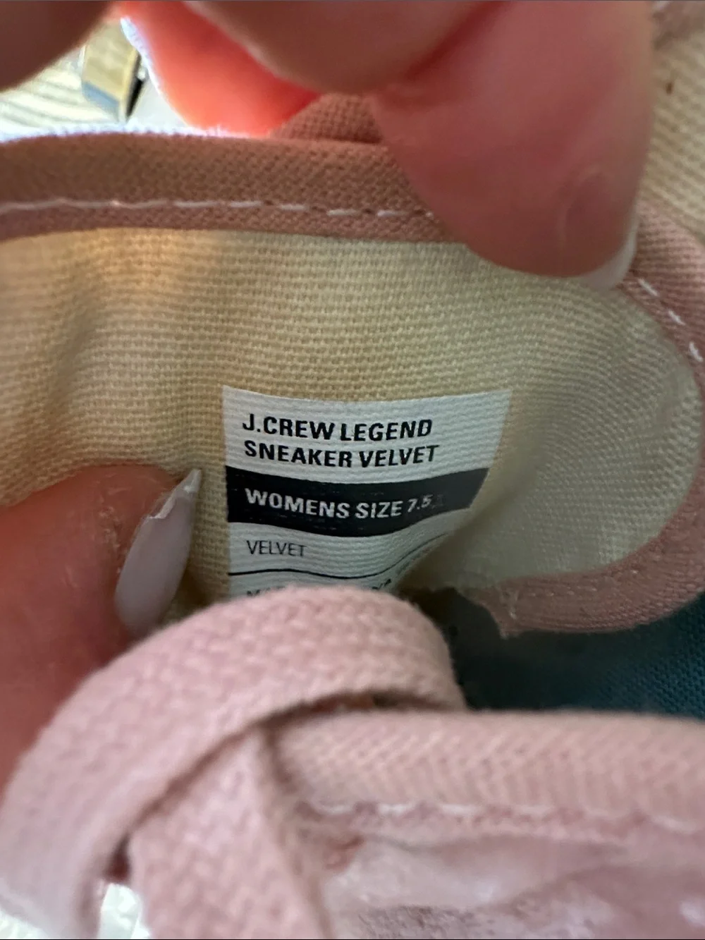 SeaVees for J. Crew Blush Velvet Low-Top Sneakers sz 7.5