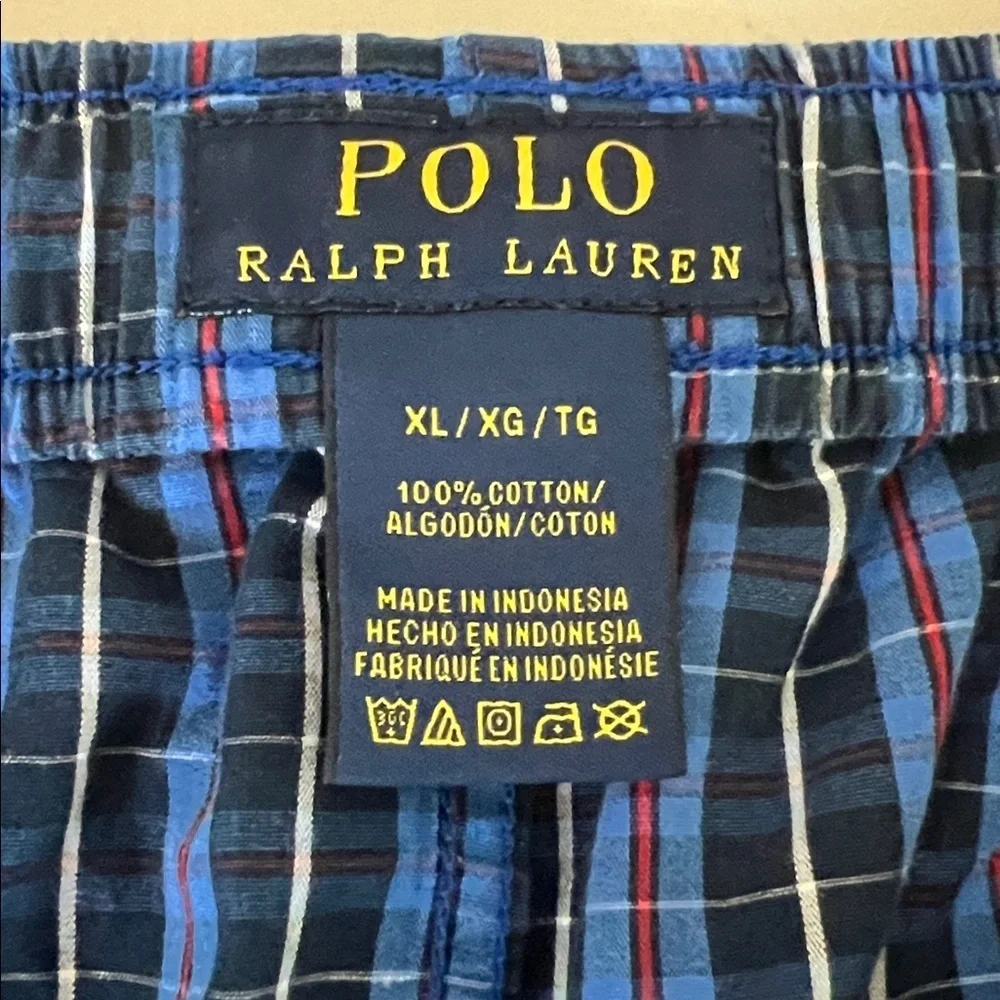 Polo Ralph Lauren Plaid Pajama Pants Blue Size XL