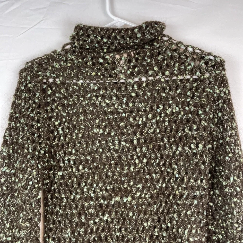 Free People Sweater Women's Size Small Open Knit Turtleneck Mohair‎ Cotton