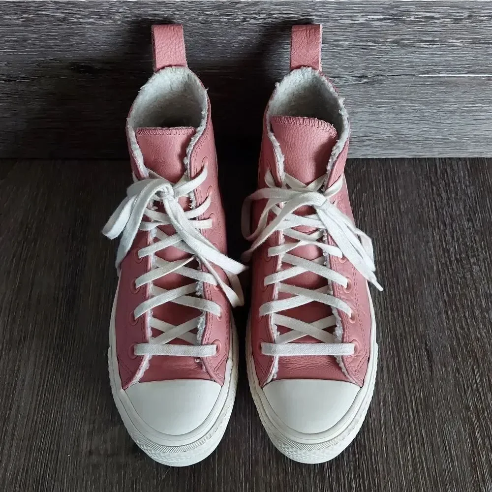 Converse Pink Chuck Taylor All Star Cozy Sherpa Platform Lift Hi Sneakers Size 6