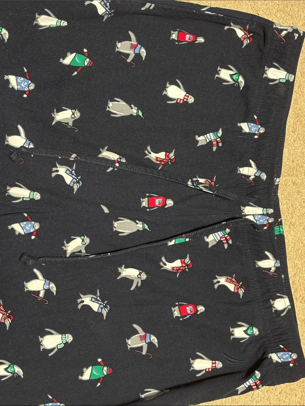 Navy Penguin Print Pajama Pants