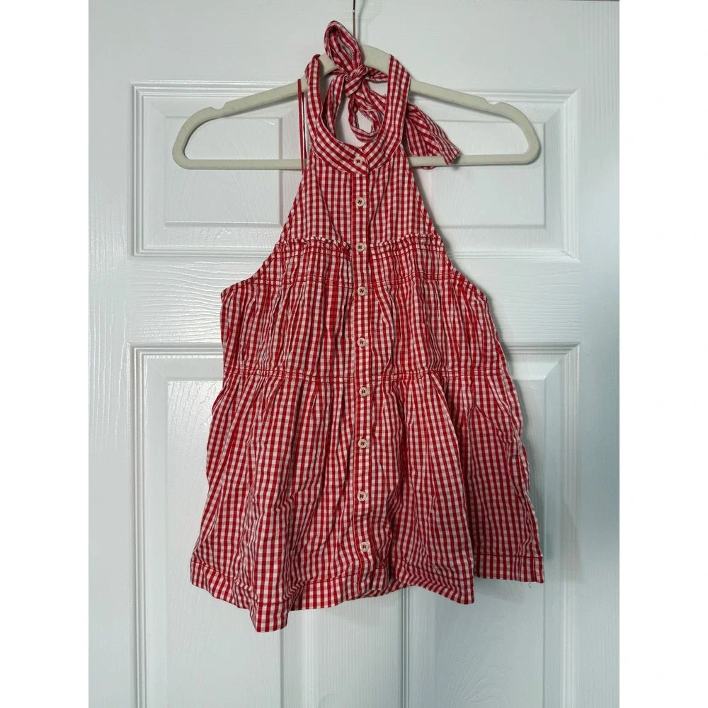 Free People gingham halter