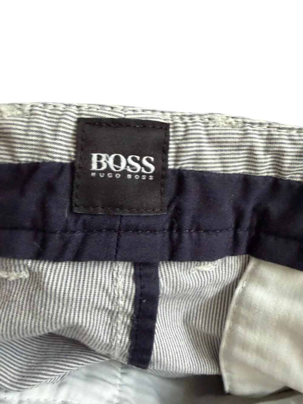 BOSS HUGO BOSS Men’s White Gray Striped Shorts Size 36R