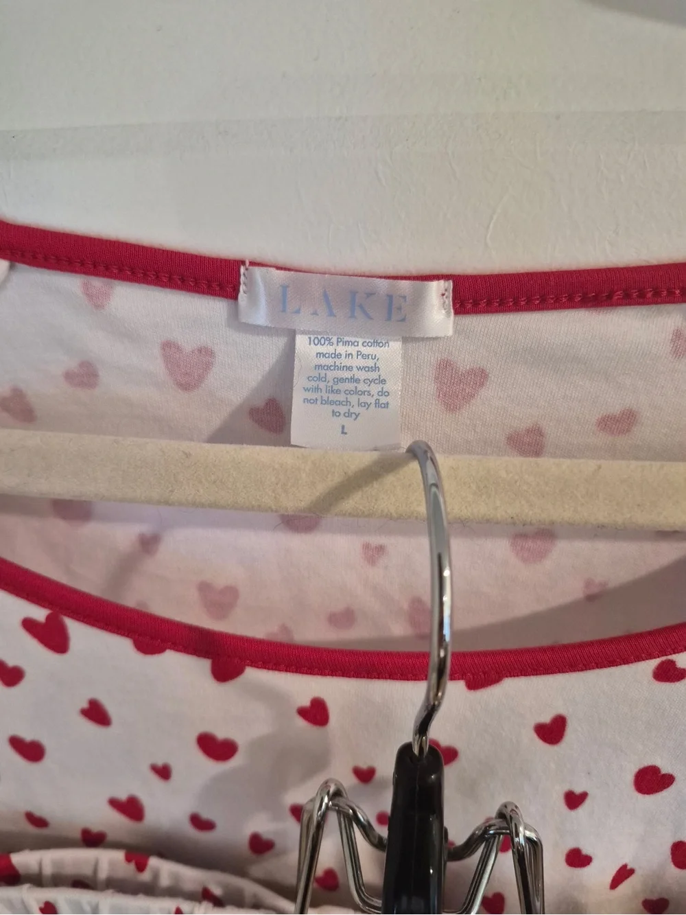 Heart-Print Red & White Pajama Set
