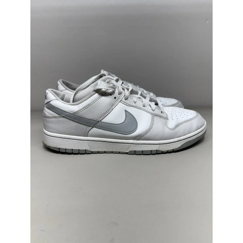 Nike Dunk Low Men's Low Top Lace-Up Leather Sneaker Summit White Grey DV0831-106