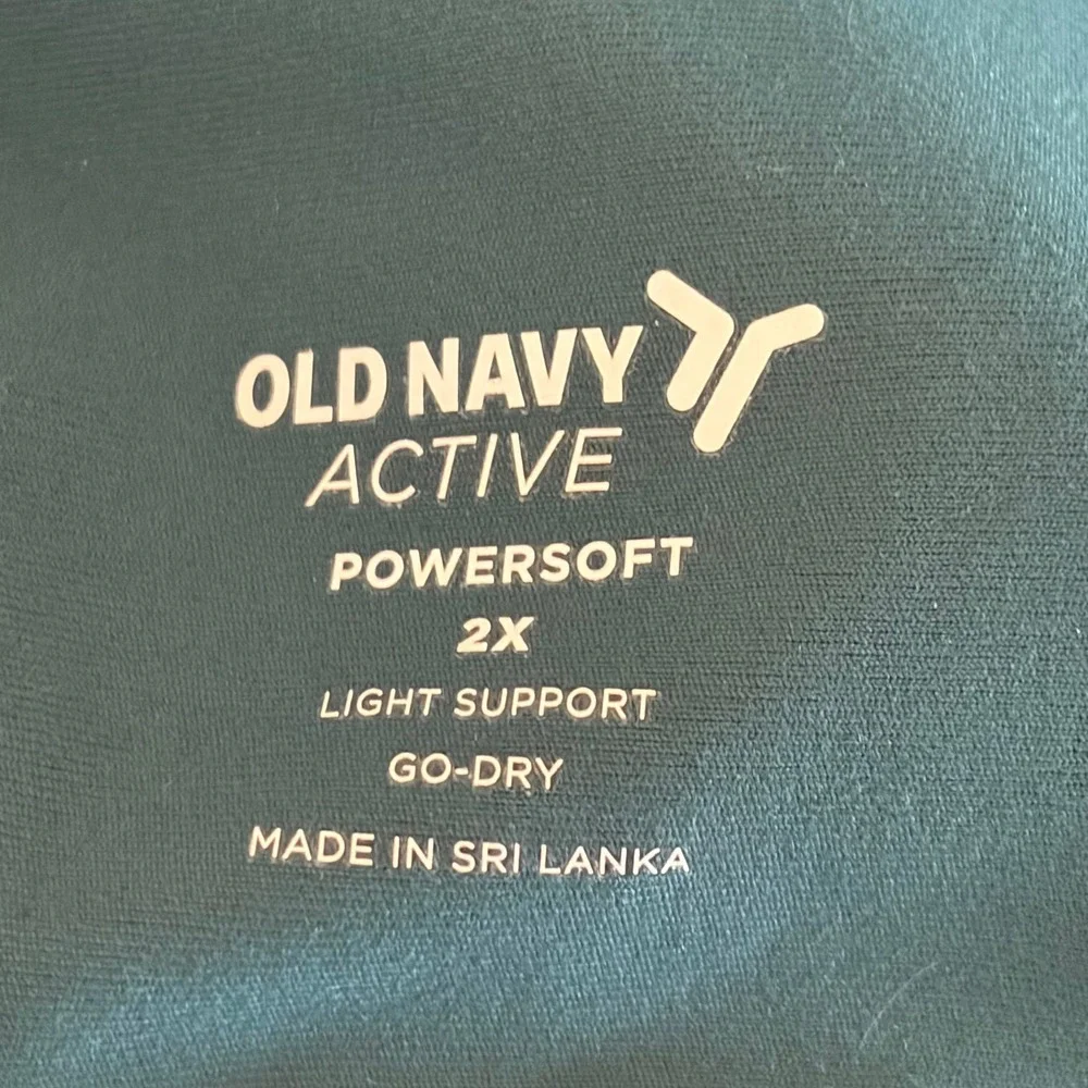 Old Navy Powersoft Sports Bra 2X Teal Longline Light Support Padded