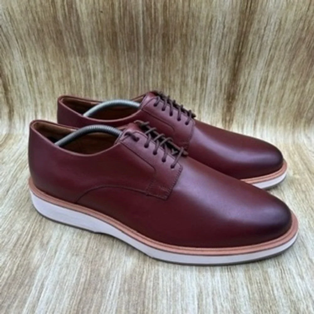 Allen Edmonds Benson Derby Men's Size 10.5 D Chili Leather Plain Toe Wedge 7797