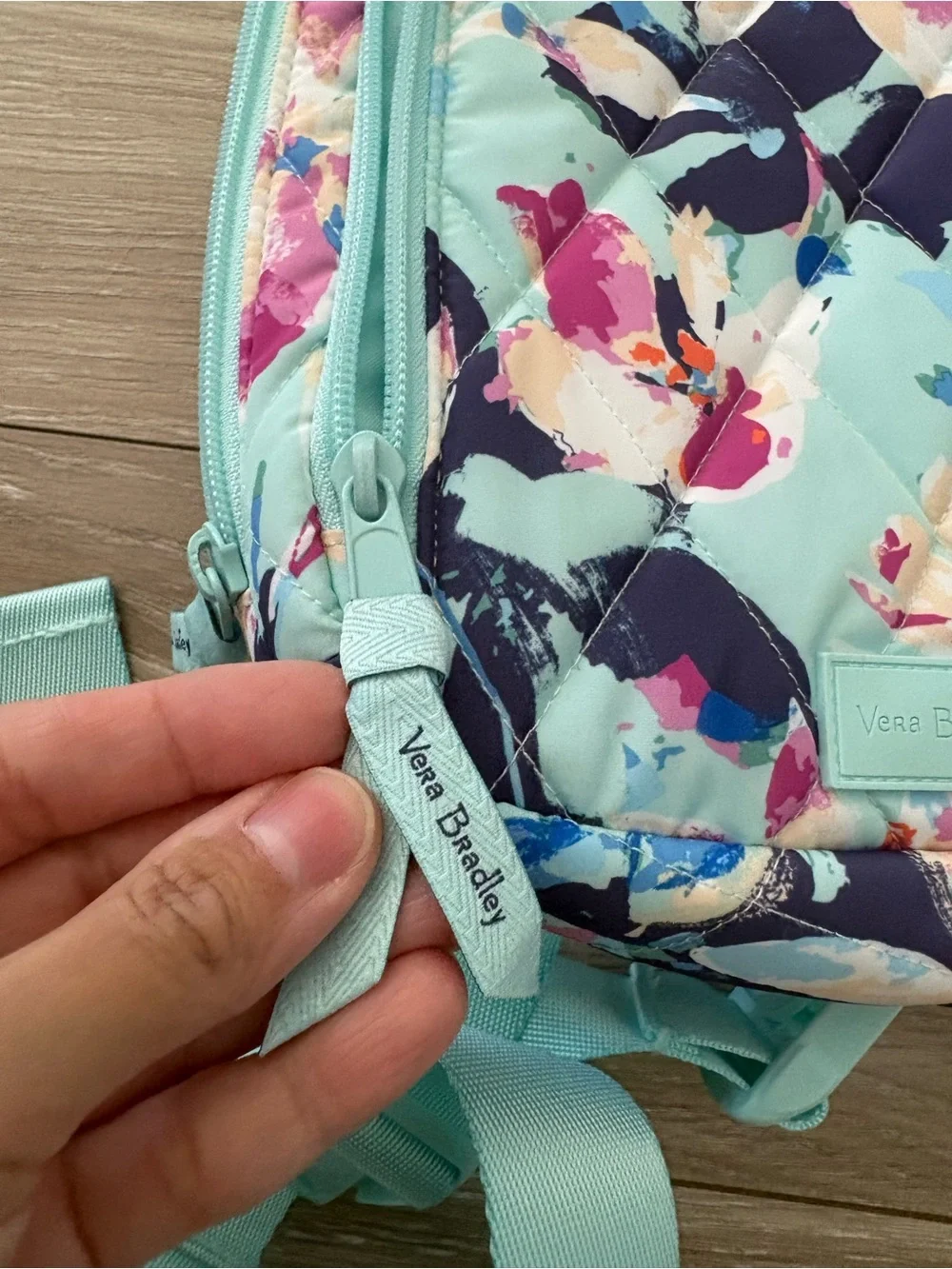 Vera Bradley Mint Floral Sling Bag for Kids