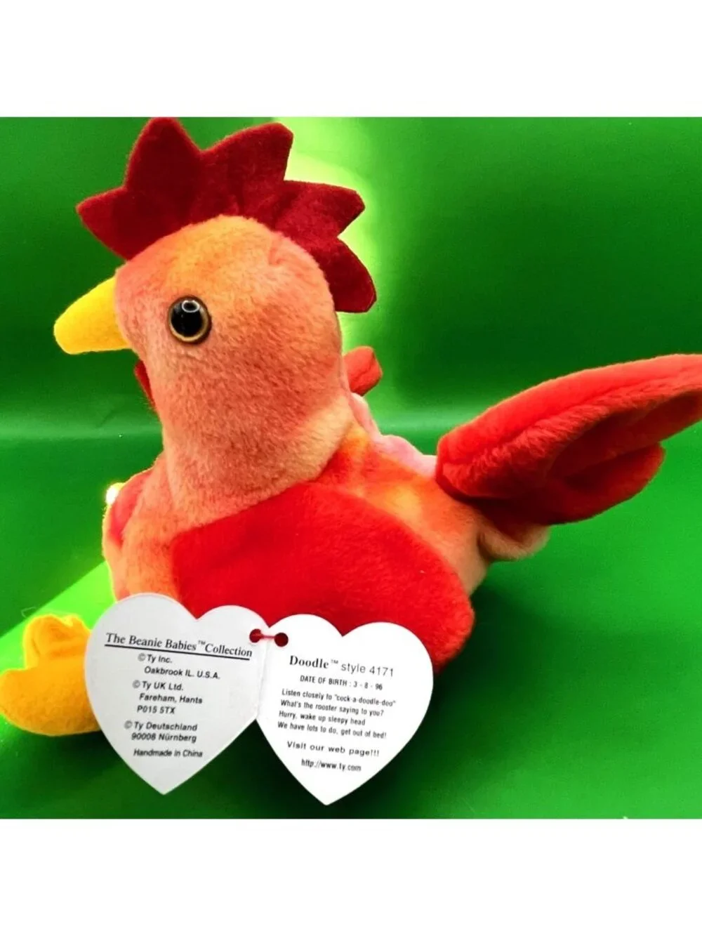 Ty Beanie Baby Farm Lot Doodle Derby Goatee Jake Duck Horse Rooster Goat Plush