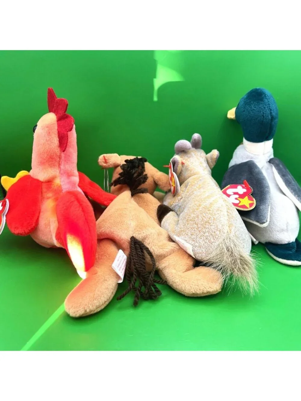 Ty Beanie Baby Farm Lot Doodle Derby Goatee Jake Duck Horse Rooster Goat Plush
