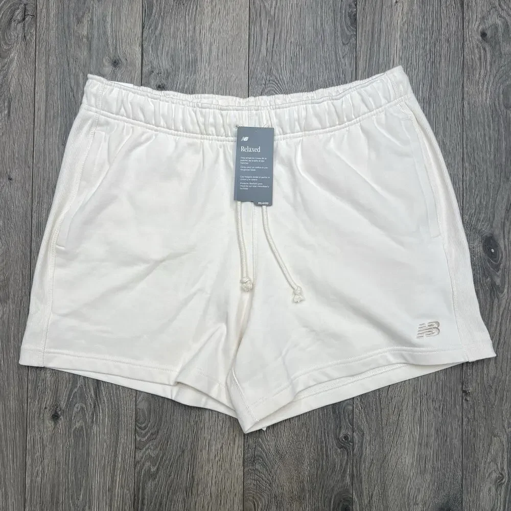 New Balance Shorts Sz Large Mens Permafrost Yellow Tan French Terry 5