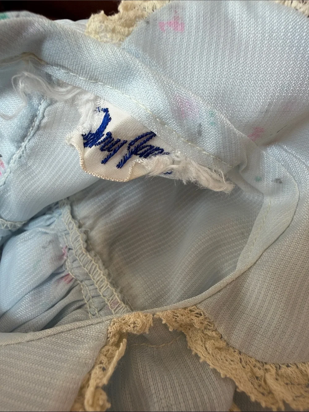 1950’s Classic Light Blue Baby Dress with Lace Trim